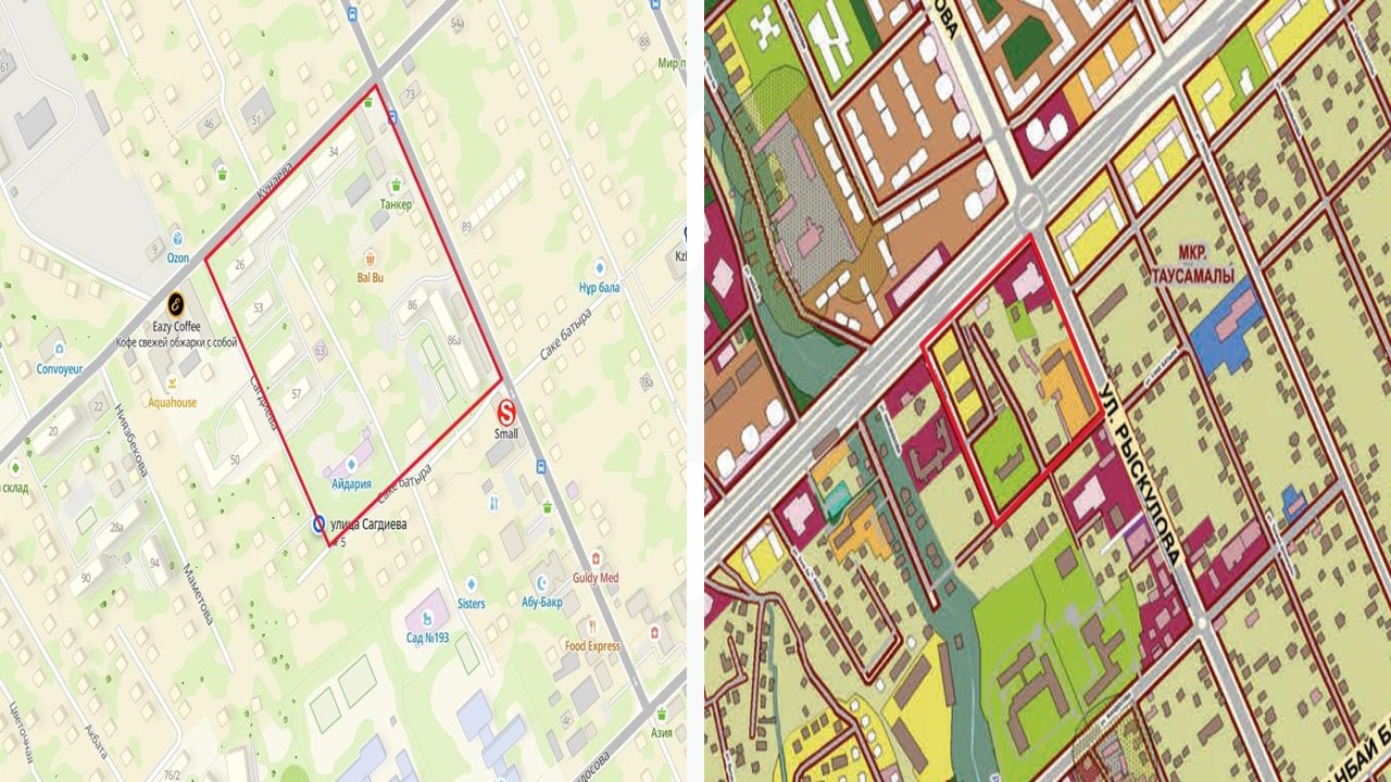Объект - Сагдиева, Кунаева, Рыскулова, Саке батыра