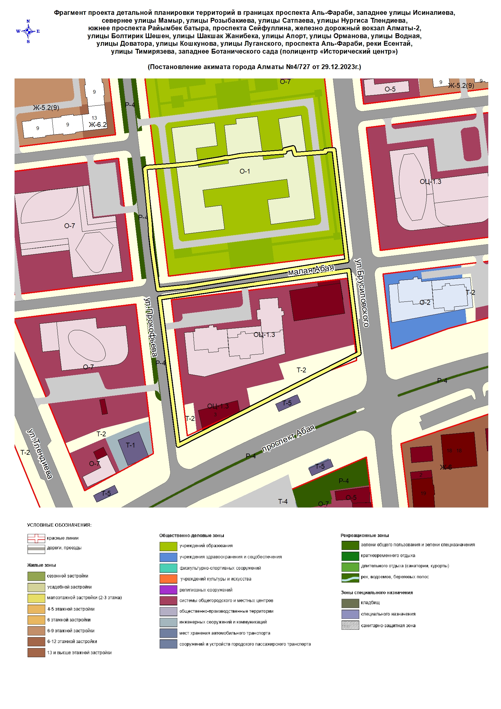 Объект - проспект Абая-Прокофьева-Есенжанова-Брусиловского в Алмалинском районе