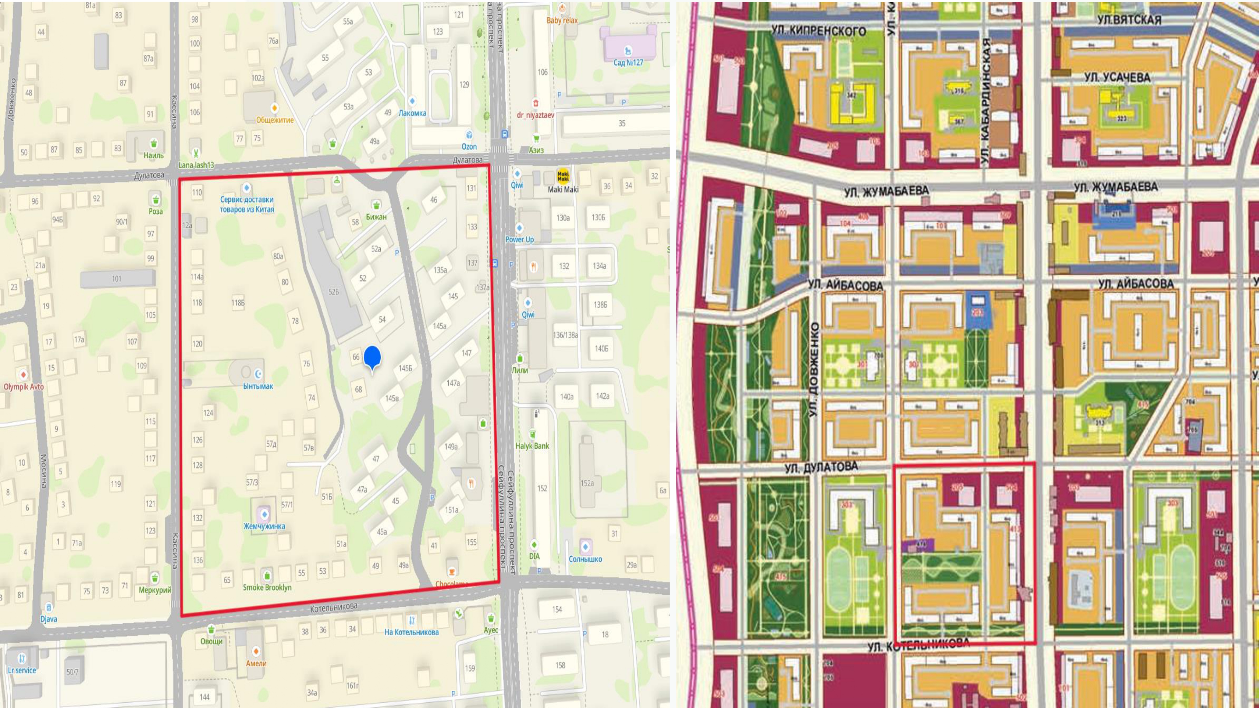 Объект - проспект Сейфуллина, Жумабаева, Кассина, Котельникова