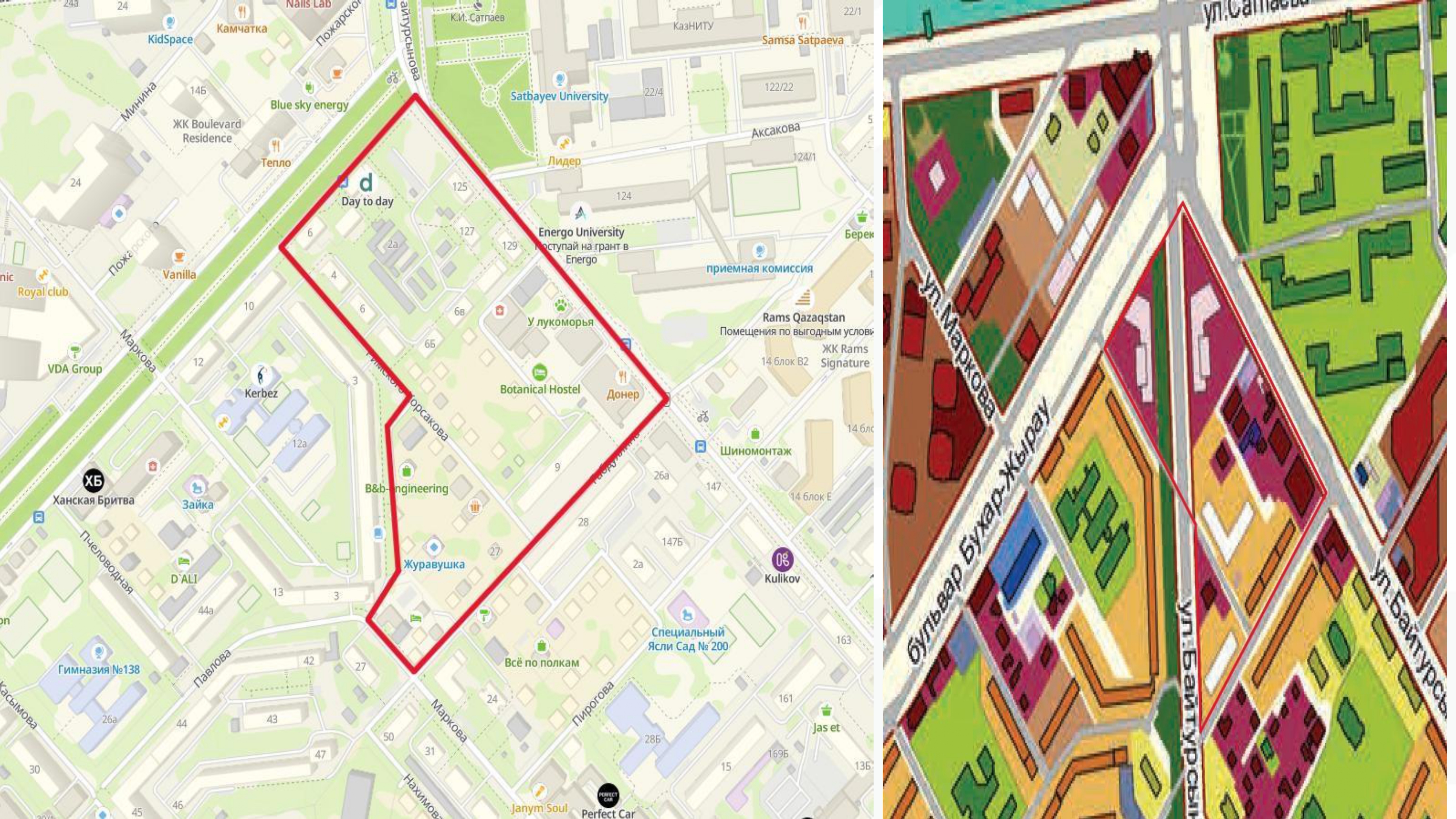 Объект - Бухар жырау, Байтурсынова, Габдуллина, Римского-Корсакова